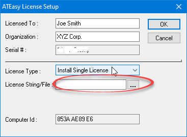 ATEasy License String